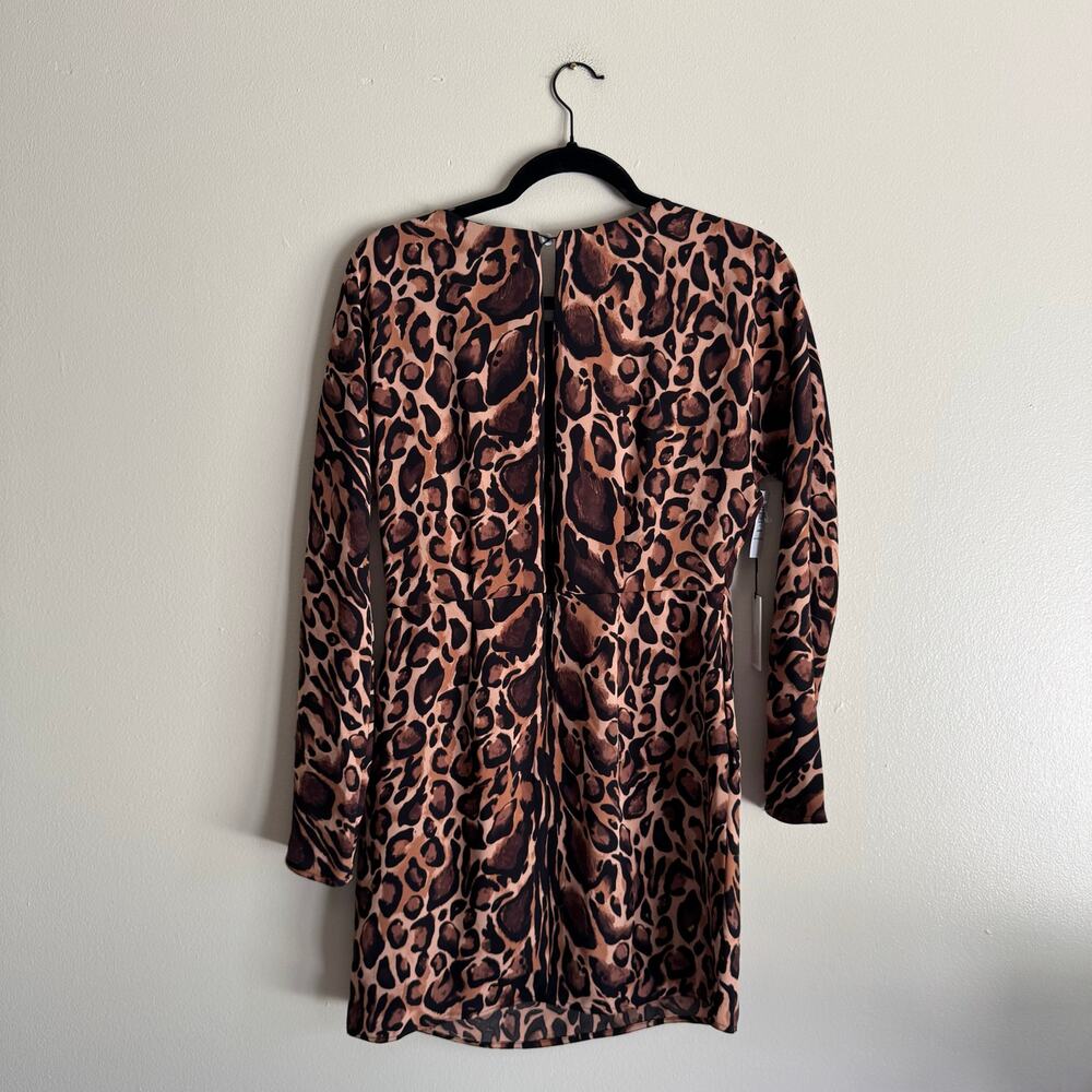 Babaton Black + Brown Samson Cheetah Animal Print Mini Shift Dress Size 4 NWT - Picture 9 of 11